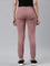 Women Solid Cotton Dusty Pink Cuffed Joggers