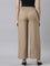 Women Solid Beige Linen Palazzos