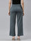 Women Solid Ocean Green Ponte Wide Leg Pants