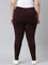 Brown Cotton Stretch Side Stripes Active Leggings