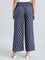 Navy Woven Viscose Printed Palazzo