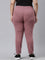 Women Solid Cotton Light Wine Cuffed Joggers