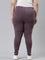 Women Purple Cotton Side Stripe Active Leggings