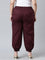 Women Solid Dark Wine Cotton Cropped Salwar