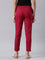 Women Solid Fuchsia Cotton Pencil Pant