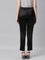 Women Solid Black Mid Rise Shiny Pants