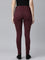 Women Solid Dark Wine Super Stretch Warm Jeggings