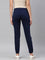 Women Solid Cotton Navy Cuffed Joggers