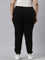 Women Solid Cotton Black Cuffed Joggers