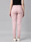 Women Solid Cotton Baby Pink Cuffed Joggers