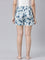 Blue Cotton Knit Printed Lounge Shorts
