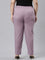 Women Solid Lilac Mid Rise Cotton Pants