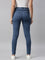 Women Dark Blue Striped Denim Jeggings