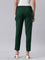 Women Solid Bottle Green Cotton Pencil Pant