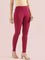 Dark Fuchsia Cotton Stretch Ankle Length Leggings