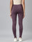 Women Purple Cotton Side Stripe Active Leggings