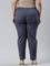 Women Solid Jean Blue Mid Rise Cotton Pants