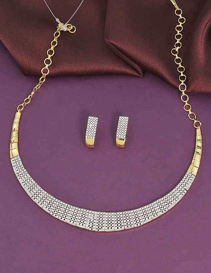 Designer GJ Polish Zirconia Necklace Set