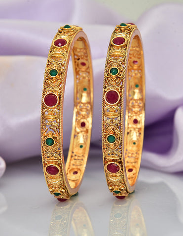 Designer Matt Kempu Stone Bangles