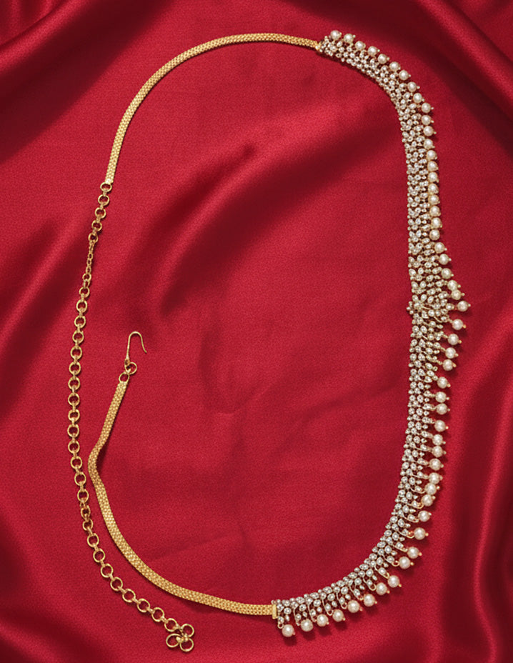 Designer GJ Polish Zirconia Chain Vaddanam