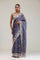 Independence Blue Crafted Jaali Tissue Saree