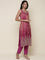 Magenta Tissue suit embroidered three piece set