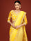 Lemon Silk Saree With Stone Work Readymade Blouse