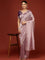 Lilac Tissue Hand Embroidery Saree With Stone Work Readymade Blouse