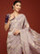 Lilac Tissue Weaved Saree With Stone Work Readymade Blouse