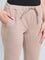 Light Brown Cotton Poly Stretch Cuffed Joggers