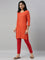 Dark Red Cotton Stretch Kurti Pants