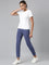 Women Solid Cotton Jeans Blue Cuffed Joggers