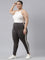 Women Grey Cotton Side Stripe Active Leggings