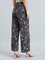 Navy Woven Viscose Printed Palazzo