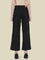 Black Twill Wide Pants