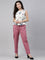 Women Solid Light Wine Comfort Fit Cotton Pants