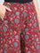 Red Woven Viscose Printed Palazzo