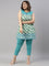 Dark Mint Cotton Stretch Churidar