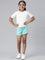 Girls Solid Baby Mint Mid Rise Knit Shorts