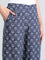 Navy Woven Viscose Printed Palazzo