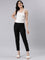 Women Solid Black Cotton Pencil Pant