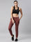 Women Solid Cotton Dark Rust Cuffed Joggers