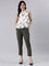 Women Solid Olive Green Crepe Pants