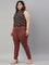 Women Solid Dark Rust Super Stretch Jeggings