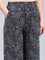 Navy Viscose Printed Palazzo