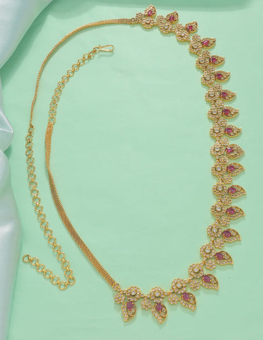 Designer Zircoina Mango Shape Chain Vaddanam