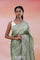 Antique Jade Organza Tissue Saree With Fancy Border
