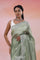 Antique Jade Organza Tissue Saree With Fancy Border