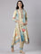Cream Muslin Printed Three Piece Set