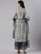 Gray Muslin Printed Three Piece Set